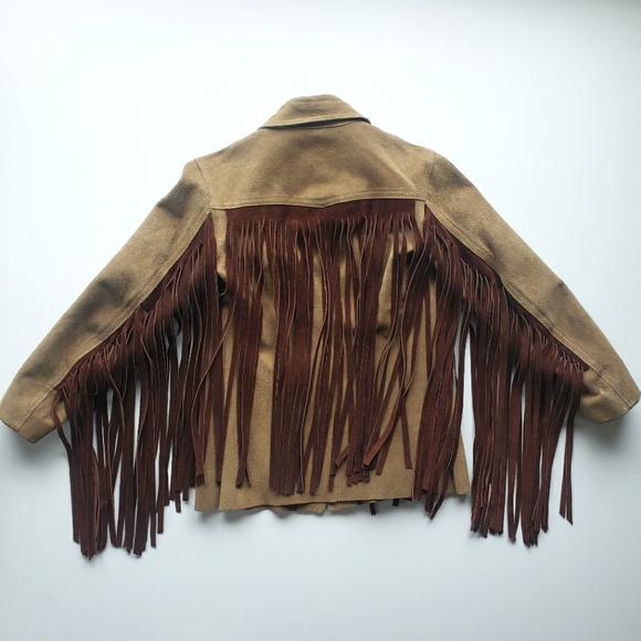 Vintage leather fringe western jacket, size small - Picture 4 of 9